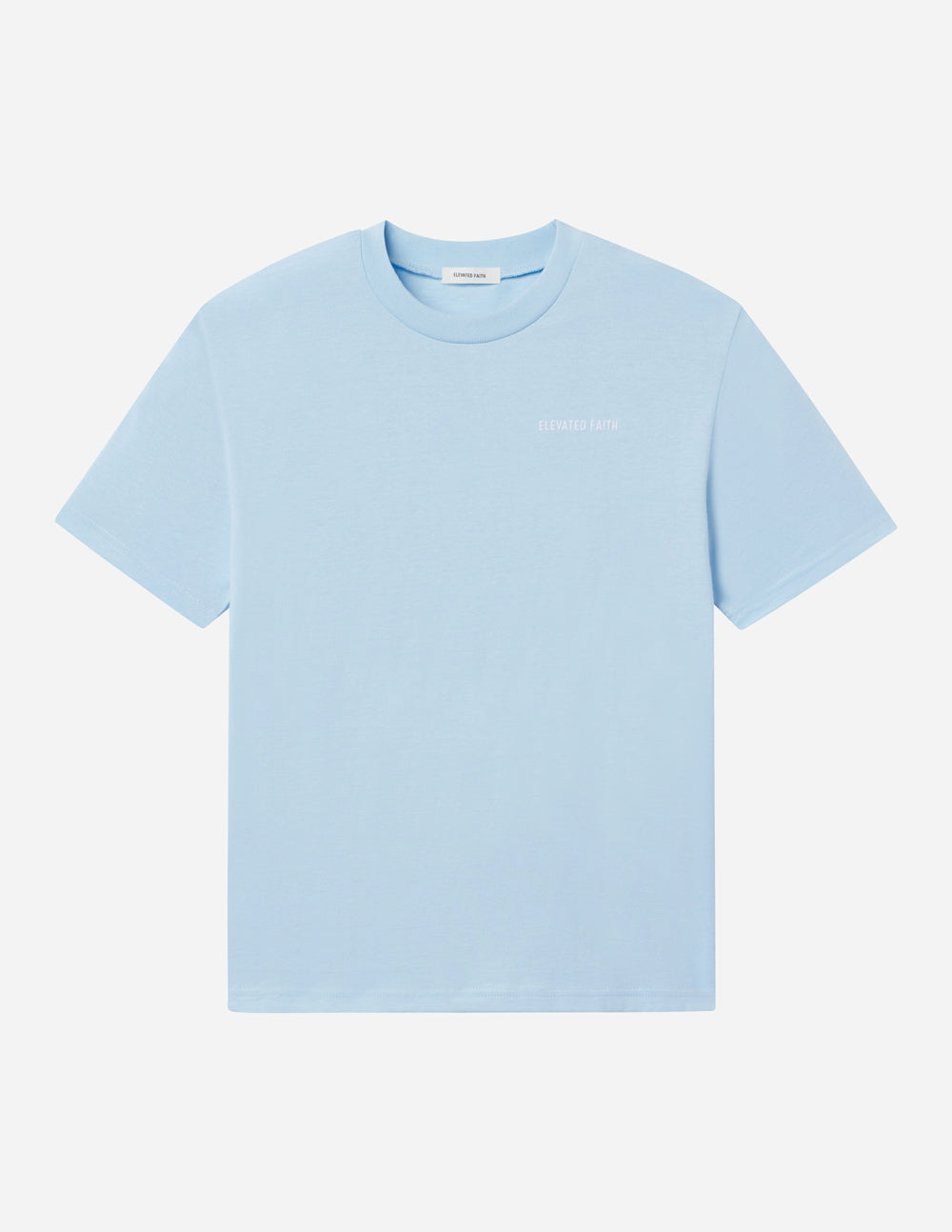 Elevated Faith Light Blue Christian Apparel T-Shirt with a Simple Design for Everyday Wear