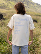 Elevated Faith Christian Apparel T-Shirt in cream with faith affirmations on the back