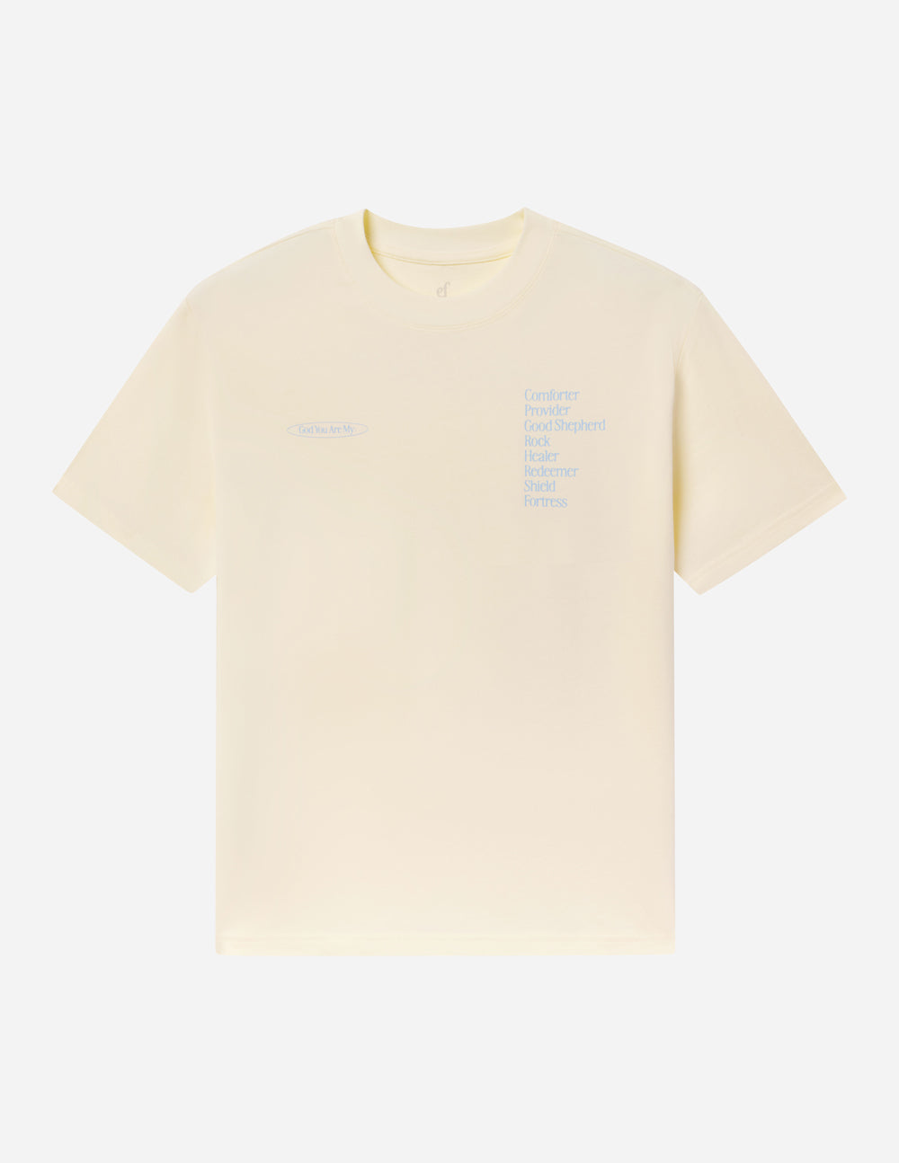 Elevated Faith Yellow Christian Apparel T-Shirt with Inspirational Text on Front