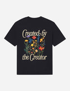 Elevated Faith Christian Apparel T-Shirt with floral design and 'Created by the Creator' text