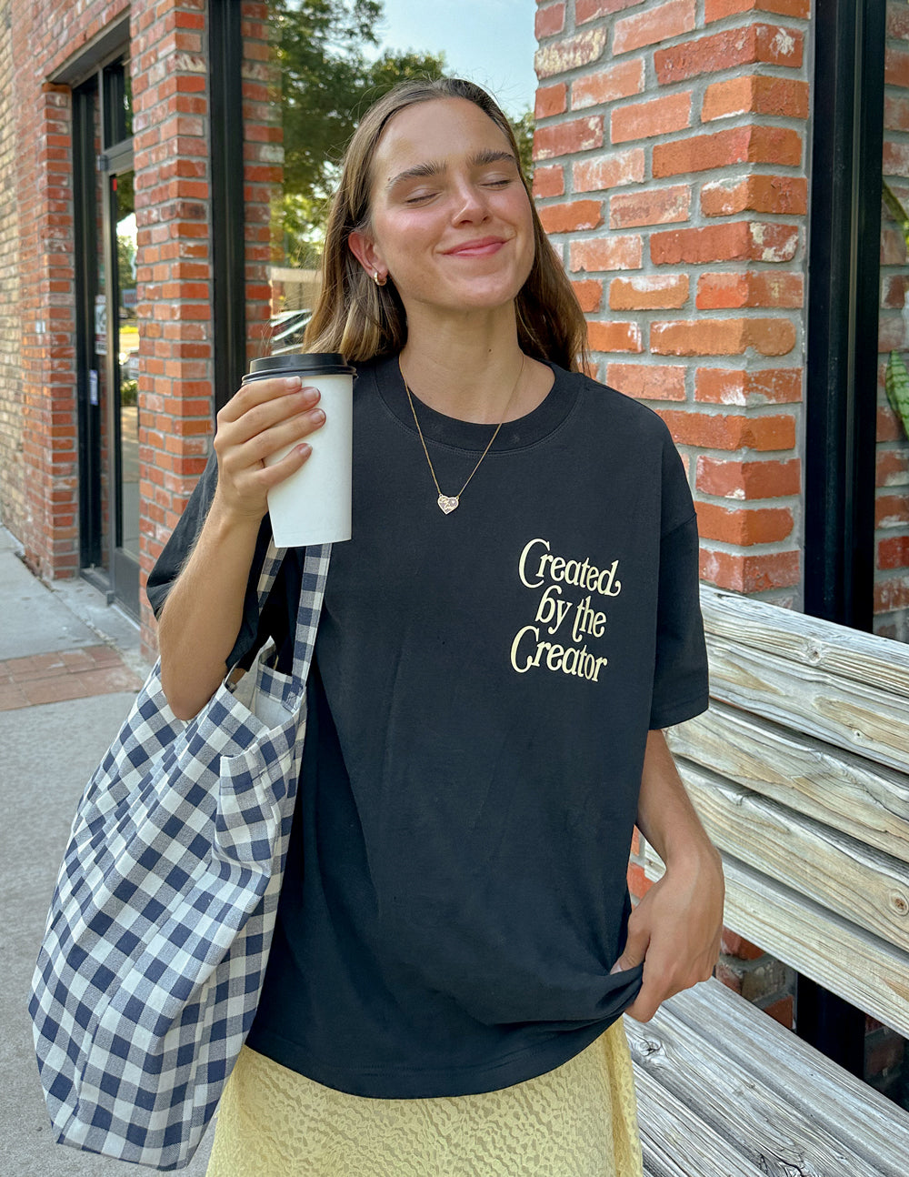 Elevated Faith Christian Apparel T-Shirt in black with 'Created by the Creator' design for casual wear