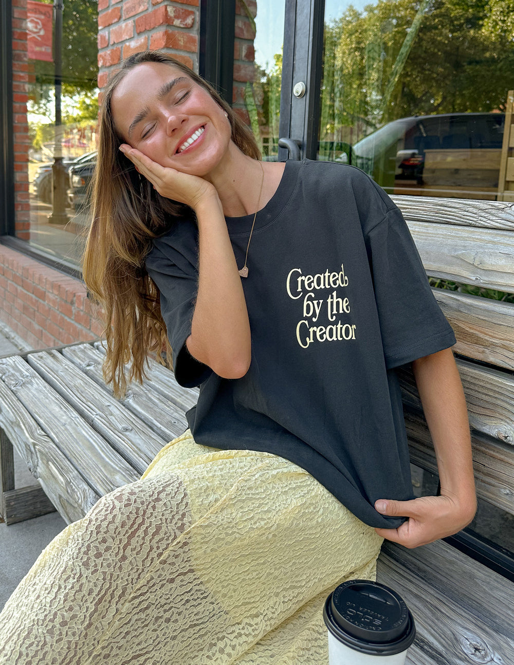 Elevated Faith Christian Apparel T-Shirt in Black with 'Created by the Creator' Design