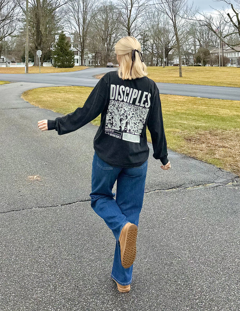 Elevated Faith Christian Apparel T-Shirt in black with 'Disciples' graphic on the back