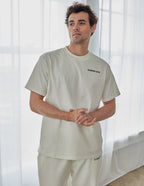 Elevated Faith Christian Apparel T-Shirt in cream color with simple logo design for casual wear