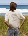 Elevated Faith Christian Apparel T-Shirt with 'Faith over Fear' design on the back