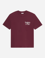 Burgundy Elevated Faith Christian Apparel T-Shirt with 'Forgiven & Free' text design