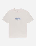 Elevated Faith Christian Apparel T-Shirt in soft white featuring 'FREEDOM' print design