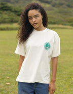 Elevated Faith Christian Apparel T-Shirt in cream color with green graphic design