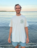 Elevated Faith Christian Apparel T-Shirt in white with beach graphic on the chest