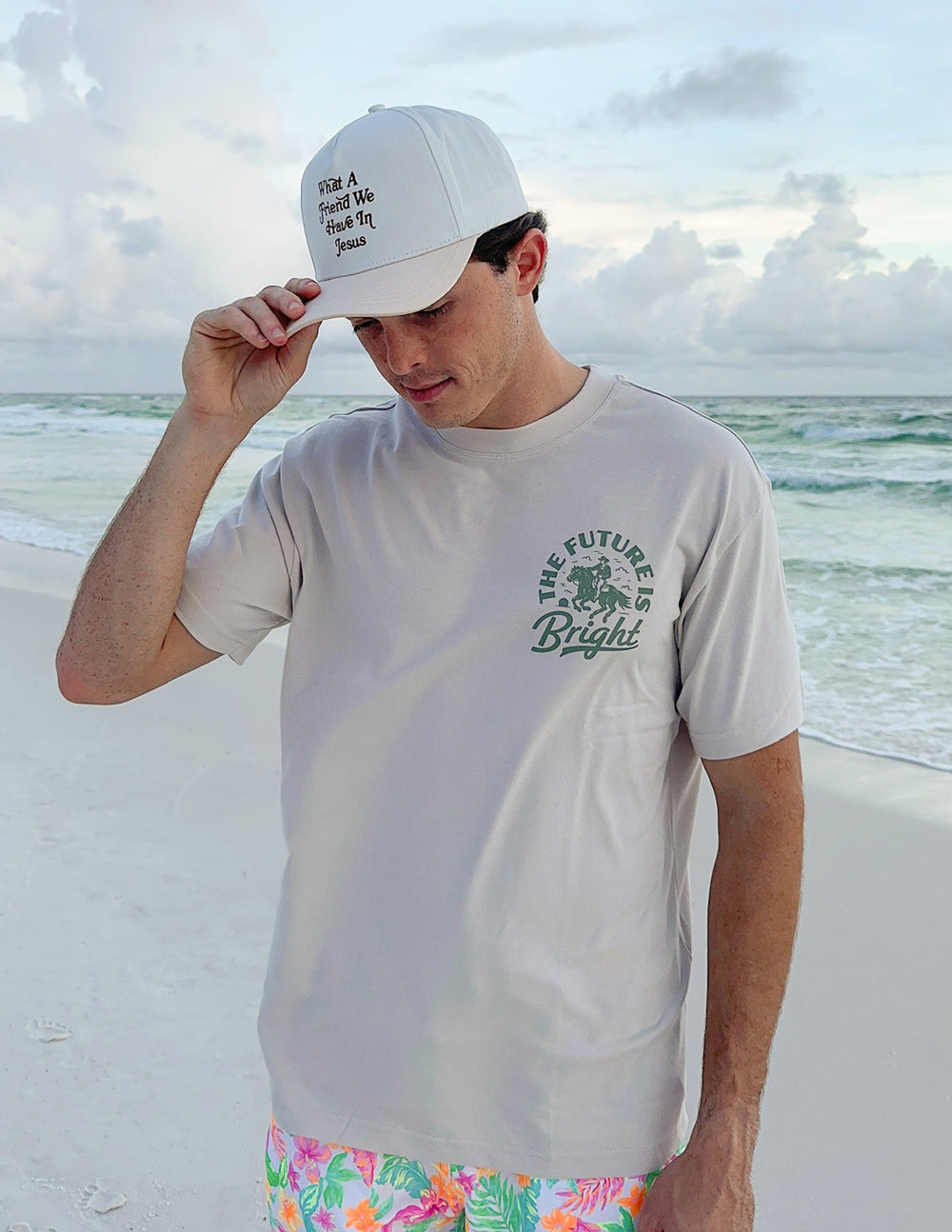 Elevated Faith Christian Apparel T-Shirt in Light Gray with Inspiring Print on the Front