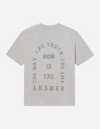 Elevated Faith Christian Apparel T-Shirt in grey with scripture design on the back