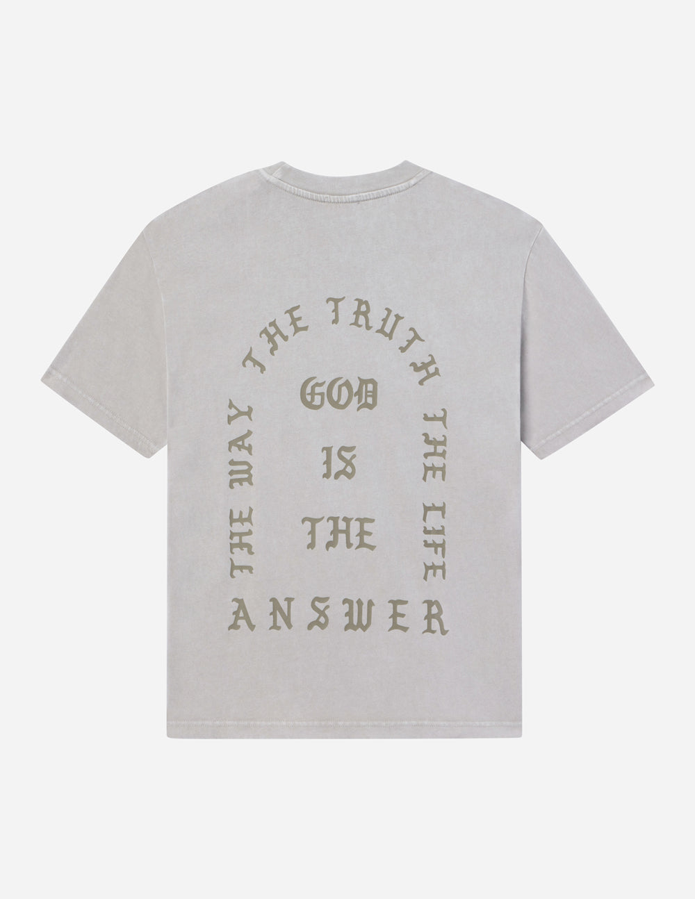 Elevated Faith Christian Apparel T-Shirt in grey with scripture design on the back