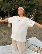 Elevated Faith Christian Apparel T-Shirt in white featuring a butterfly design for relaxed casual wear