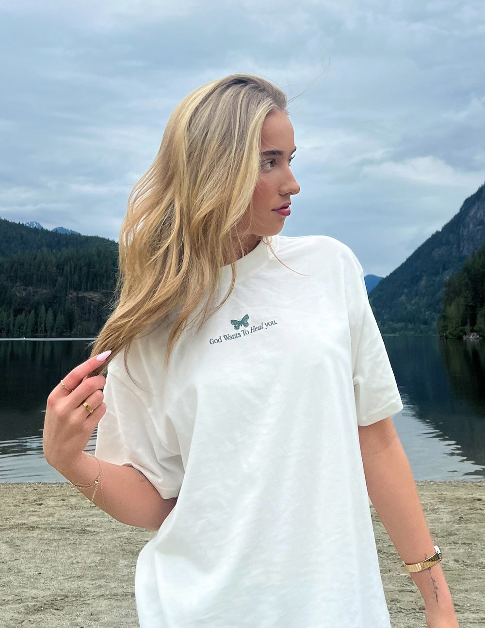 Elevated Faith Christian Apparel T-Shirt in white with inspirational message on the front