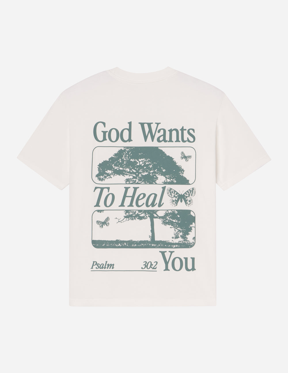 Elevated Faith Christian Apparel T-Shirt featuring a design with a tree and the message God Wants To Heal You