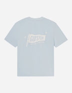 Elevated Faith Light Blue Christian Apparel T-Shirt featuring God's Plan graphic on the back