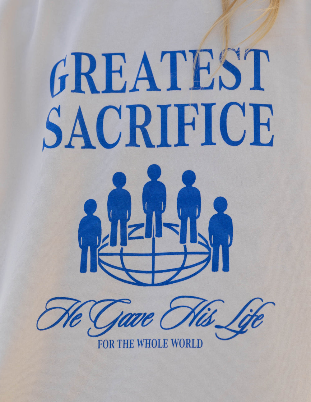 Elevated Faith Christian Apparel T-Shirt with 'Greatest Sacrifice' slogan and globe design