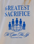 Elevated Faith Christian Apparel T-Shirt with 'Greatest Sacrifice' slogan and globe design