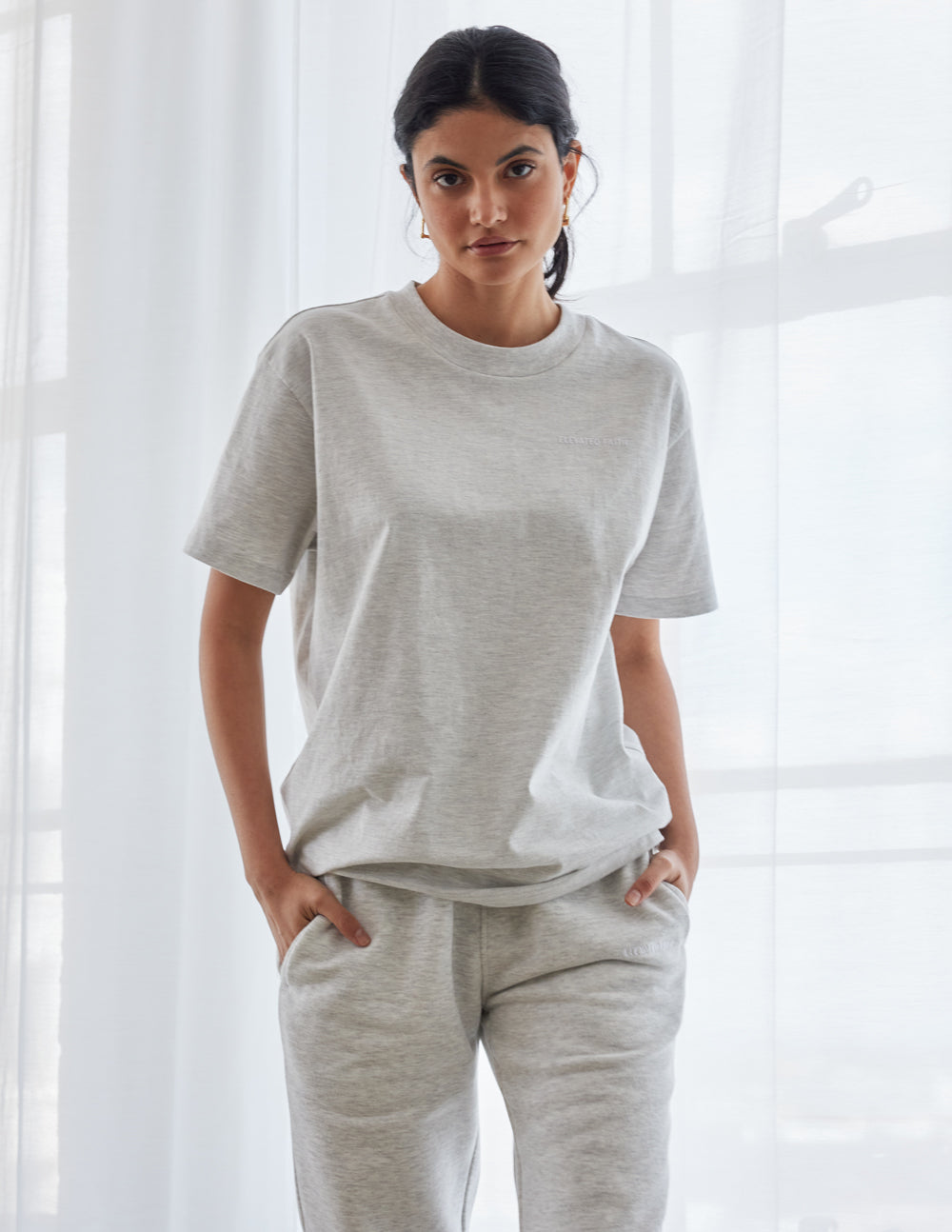 Elevated Faith Grey Christian Apparel T-Shirt for casual and comfortable wear