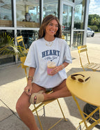 Elevated Faith Christian Apparel T-Shirt in light blue with stylish heart graphic, perfect for casual wear