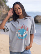 Elevated Faith Christian Apparel T-Shirt with a graphic design featuring 'Heaven' and cloud imagery