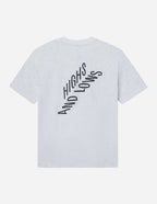 Gray Elevated Faith Christian Apparel T-Shirt featuring 'Highs and Lows' graphic design on the back