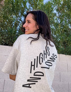 Elevated Faith Christian Apparel T-Shirt in gray with 'Highs and Lows' graphic on the back