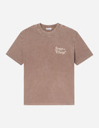 Brown Elevated Faith Christian Apparel T-Shirt featuring 'Jesus = Friend' design on front