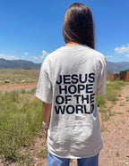 Elevated Faith Christian Apparel T-Shirt featuring Jesus Hope of the World design on a casual fit