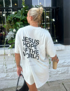 Elevated Faith Christian Apparel T-Shirt with 'Jesus Hope of the World' Design on Back