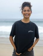 Elevated Faith Christian Apparel T-Shirt in black with 'Jesus Saves' graphic, perfect for beach outings
