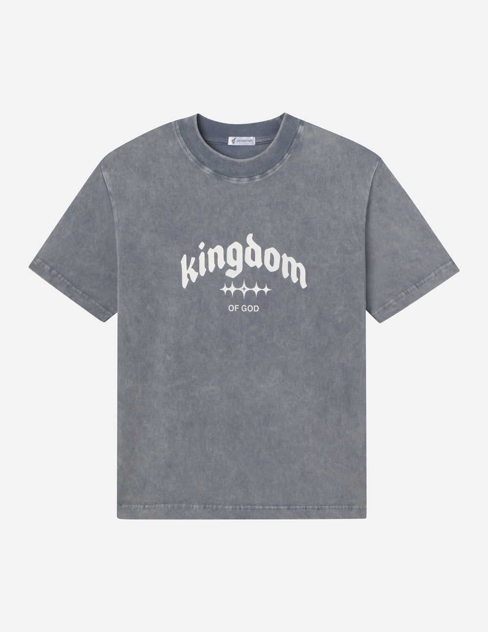 Elevated Faith Kingdom of God Christian Apparel T-Shirt in a gray vintage style