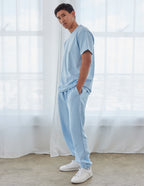 Sky Blue Elevated Faith Christian Apparel T-Shirt with relaxed fit for casual wear