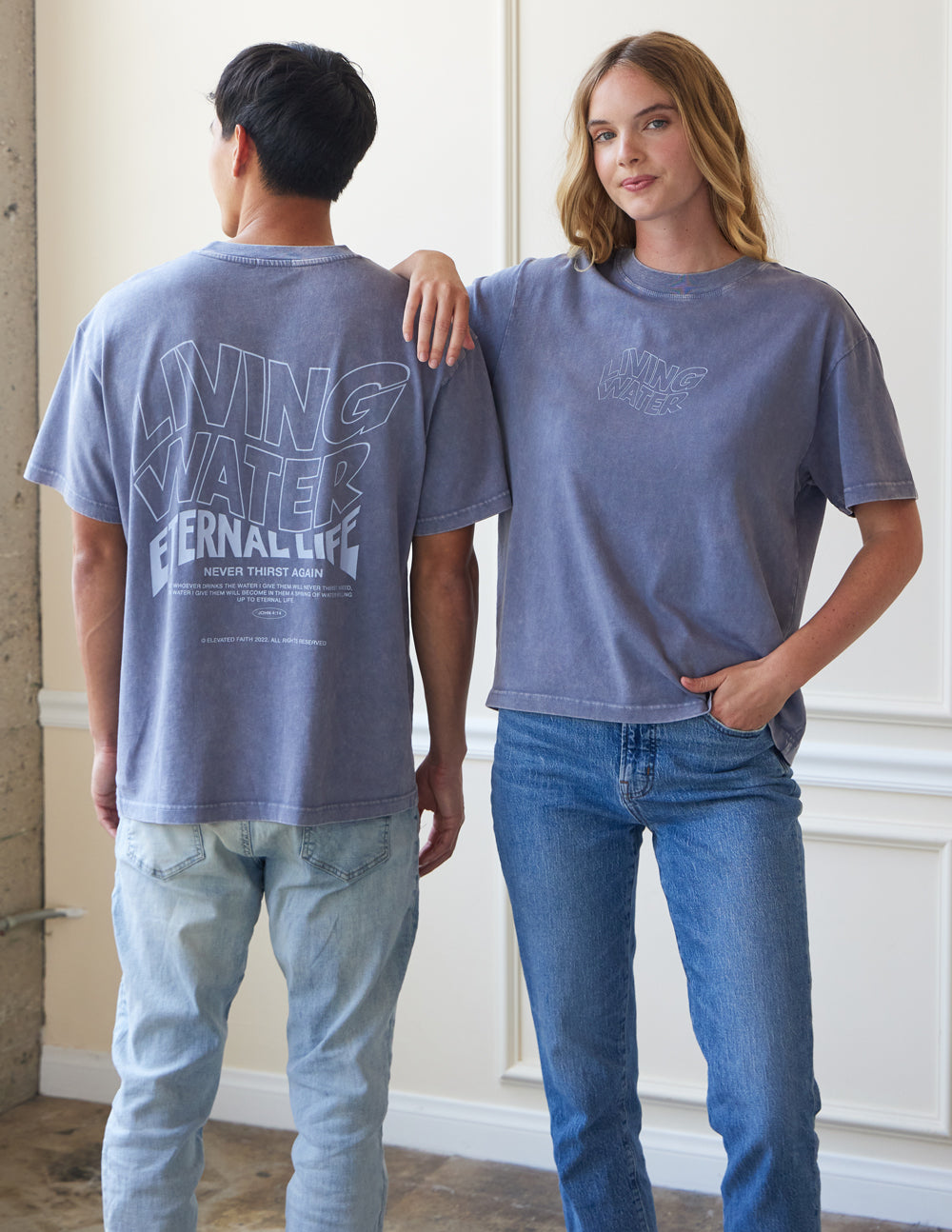 Elevated Faith Christian Apparel T-Shirt featuring a Living Water design for casual wear