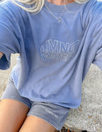 Elevated Faith Living Water Christian Apparel T-Shirt in blue with relaxed fit for casual wear