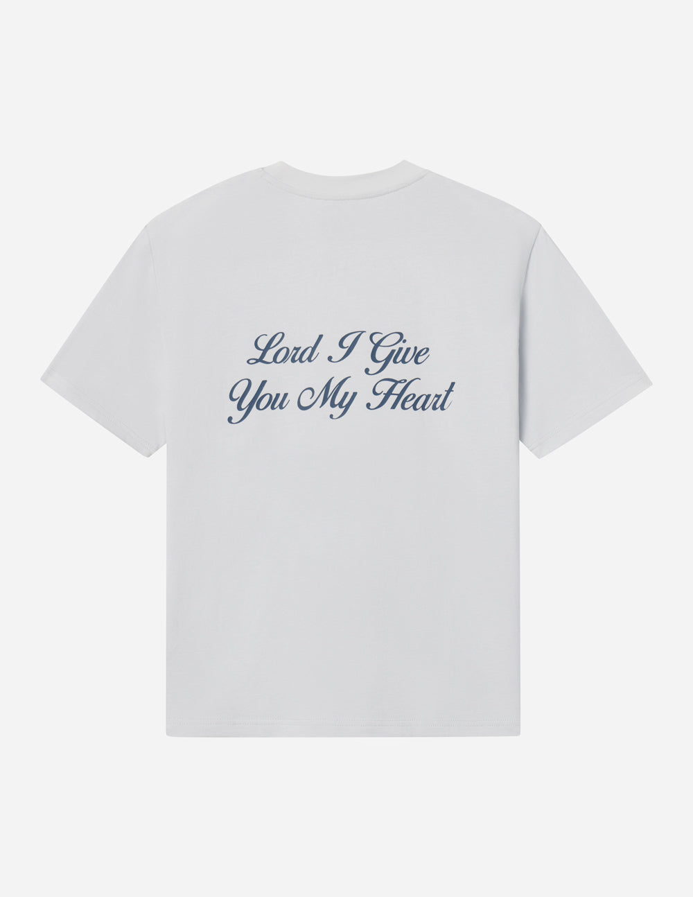 Elevated Faith Christian Apparel T-Shirt featuring 'Lord I Give You My Heart' printed on the back