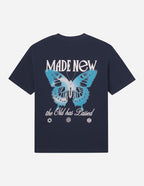 Elevated Faith Christian Apparel T-Shirt featuring a butterfly and the text Made New