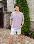 Elevated Faith Christian Apparel T-Shirt in lavender with playful text for casual wear