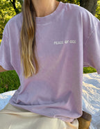 Elevated Faith Christian Apparel T-Shirt in lavender featuring the text Peace of God