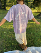 Elevated Faith Christian Apparel T-Shirt in lavender with 'Peace of God' graphic on the back