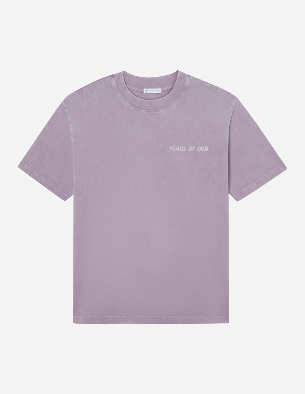 Elevated Faith Christian Apparel T-Shirt in Lavender with 'Peace of God' embroidery