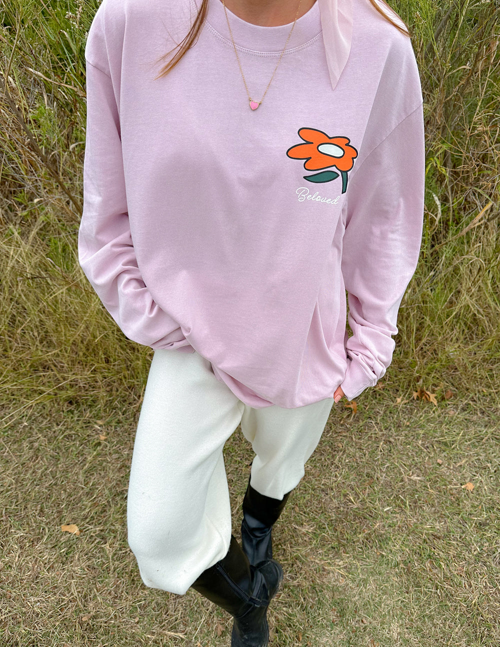 Elevated Faith Pink Christian Apparel T-Shirt with Flower Design for Casual Wear