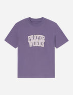 Purple Elevated Faith Christian Apparel T-Shirt with 'Prayer Works' graphic print