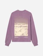 Elevated Faith Christian Apparel T-Shirt in lavender with mountain graphic and inspirational message on the back