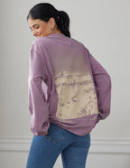 Elevated Faith Christian Apparel T-Shirt featuring a mountain graphic on a lavender background
