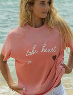 Take Heart Christian Apparel T-Shirt from Elevated Faith with a soft ombre design and scripture reference
