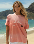 Elevated Faith Christian Apparel T-Shirt in Pink with 'Take Heart' design and heart graphic