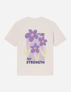 Elevated Faith Christian Apparel T-Shirt with floral design and Psalm 118:14 printed on the back