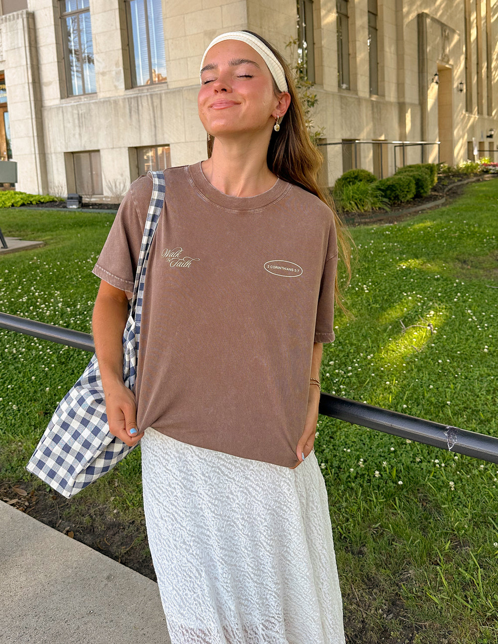 Elevated Faith Christian Apparel T-Shirt in brown with stylish graphic design for casual wear