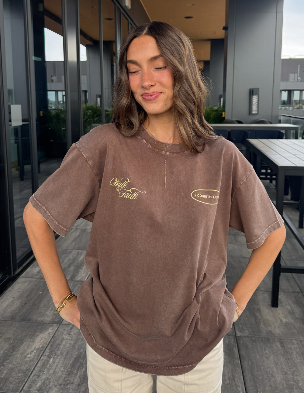 Elevated Faith Christian Apparel T-Shirt in Brown with 'Will Faith' Design for Everyday Wear